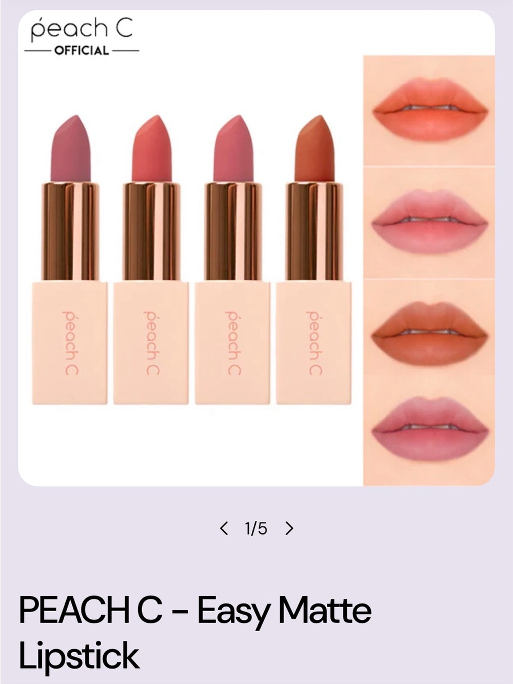 4 Peach C Easy Matte Lipsticks